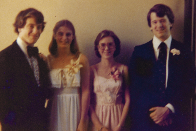my mom, her roommate, and their dates to the Lambda Chi Alpha formal