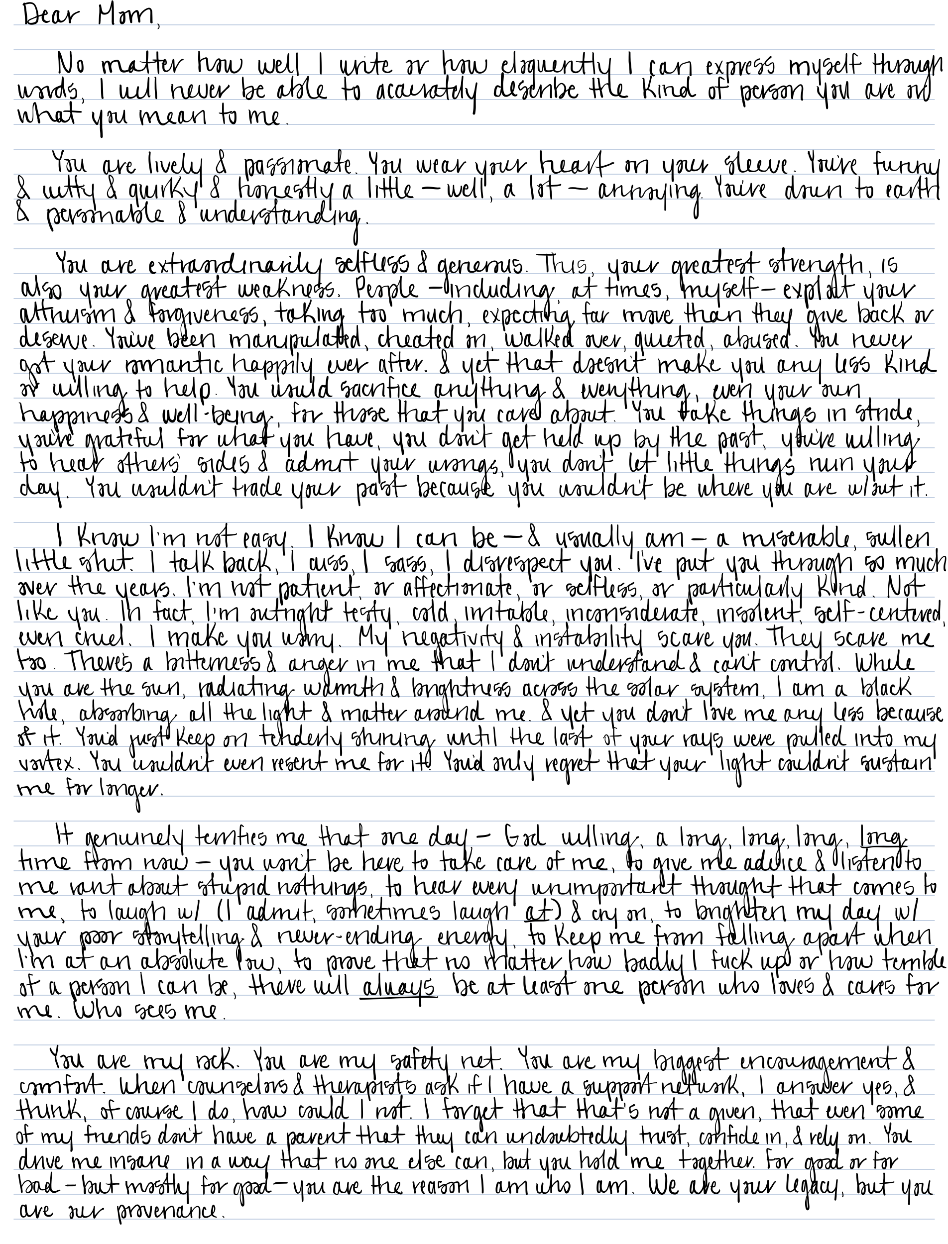 page 1 of a handwritten letter