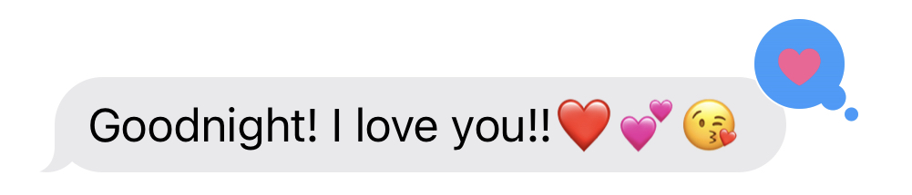 screenshot of mom's text to me