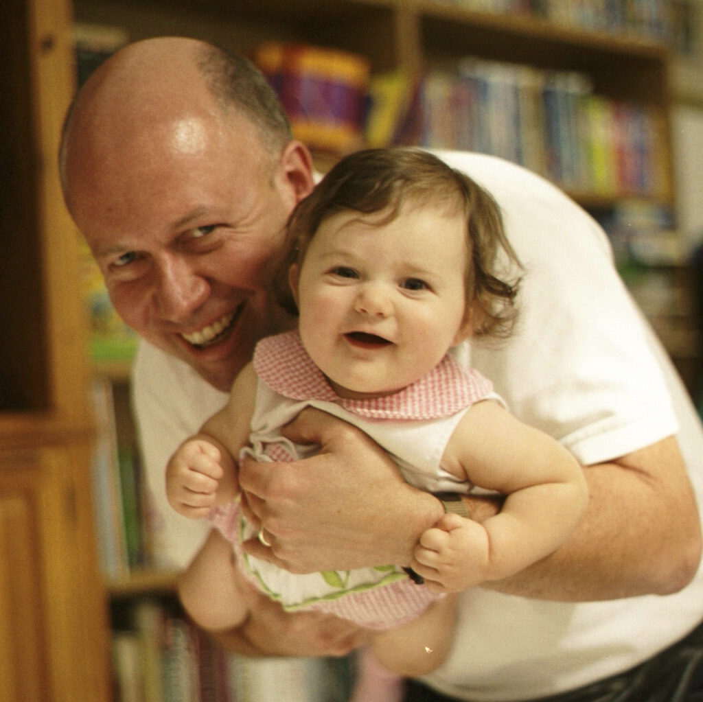 baby photo of my dad and I